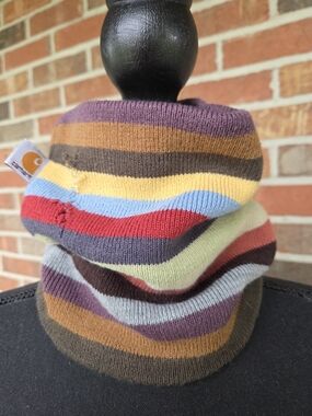 Y2k Distressed Unisex Carhartt Multicolor Stripe Neck Gaiter